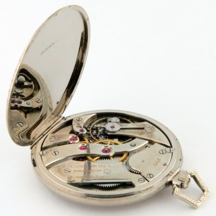 BULOVA WATCH CO 12-Size 43mm Open Face PHANTOM 18 Jewels UltraThin 18K Solid White Gold Rare - Image 5