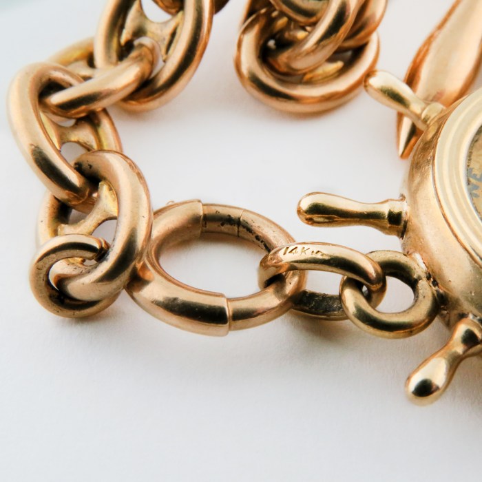 Extraordinary Rare 14K Yellow Gold Mens Antique Extra Heavy Maritime Naval Theme Anchor Links Torpedo T-Bar Pocket Watch Chain 13”in / 33cm 56.5g total weight.