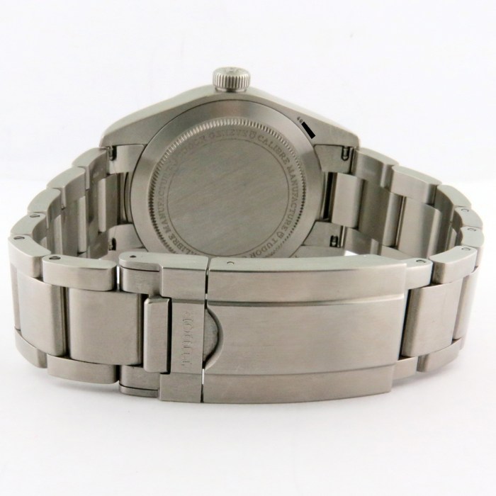 TUDOR Mens SS Ranger Automatic Bracelet Master Black Dial Stainless Steel 39mm. Reference M79950-0001. With Box and Paper. MSRP Retail Price $3575