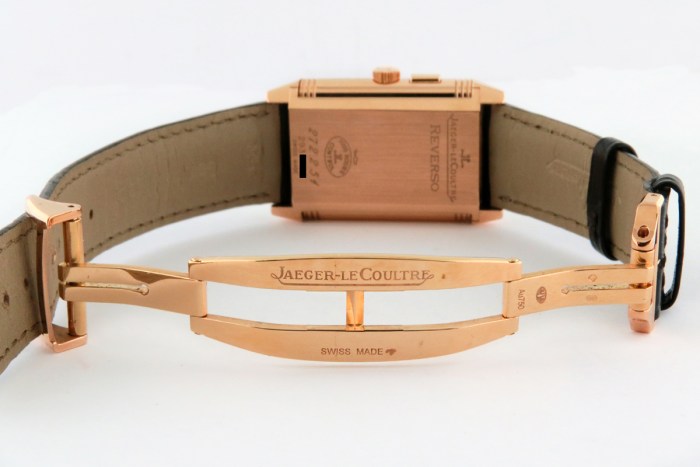Jaeger-LeCoultre JLC Ref Q2712410 / 272.2.54 18K Pink Gold Reverso Duoface 2nd Timezone Hand-Wind Mens Watch. 26x42mm. Retail Price MSRP $18,200
