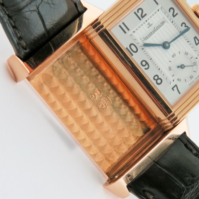 Jaeger-LeCoultre JLC Ref Q2712410 / 272.2.54 18K Pink Gold Reverso Duoface 2nd Timezone Hand-Wind Mens Watch. 26x42mm. Retail Price MSRP $18,200
