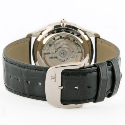 Jaeger-LeCoultre Ref Q1263520 / 176.3.98.S 18K White Gold Master Ultra Thin Calendar Triple Date Moonphase Mens Automatic Watch 39mm. Retail Price MSRP $24,300.