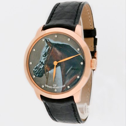 GIRARD-PERREGAUX Ref.49534 Enamel Dial Limited Edition 50pcs 'Pur Sang' Horse Figure 18K Rose Gold Watch 40mm. Retail Price (MSRP) $€30,600 EURO.