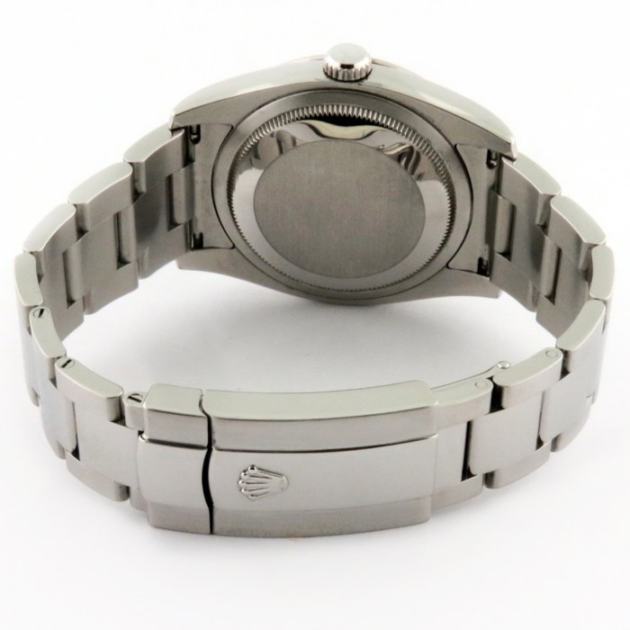 ROLEX 116264 Mens SS Datejust Turn-O-Graph Blue Dial White Gold Bezel Rehaut Z-Serial Thunderbird Stainless Steel 36mm. Long Bracelet, Great Condition.