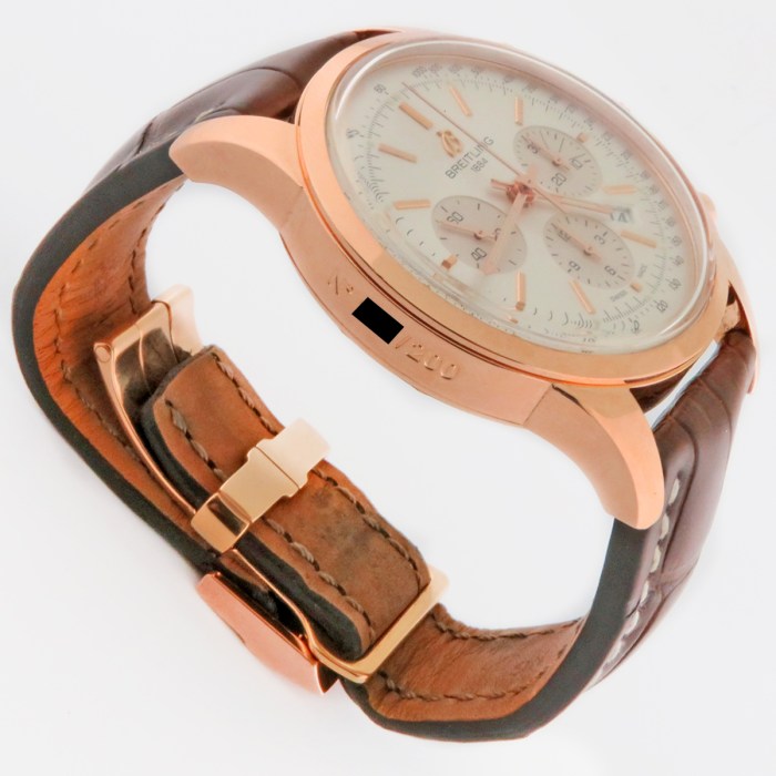 BREITLING 18K Rose Gold Mens Transocean Chronograph Limited Edition 200pcs 43mm. Ref. RB015112/G716-737P. Heavy 150g total weight. Retail Price (MSRP) $20,965