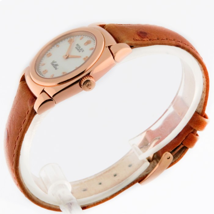 ROLEX Ladies 18K Rose Gold Cellini Cestello Hand-Wind Mechanical Watch. White Opaline Dial. 26mm 55.7g. Ref.5310/8, Diameter 26mm.