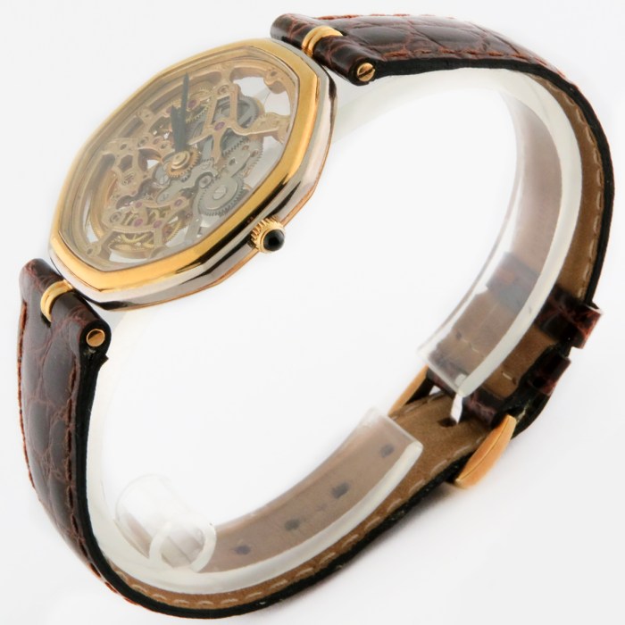 Very Rare Gerald Genta Skeleton Automatic Octagonal 2-Tone 18K Yellow & White Gold Wristwatch. Semi-Vintage from 1990s, Ref G.2156, 33.5mm.