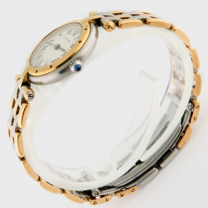 Cartier Panthère Vendome Ladies Two-Tone 3-Rows Gold Bracelet Watch 18K Gold/SS Quartz. 24mm. Model Reference 1057920 Circa late 1980s-Early 1990s