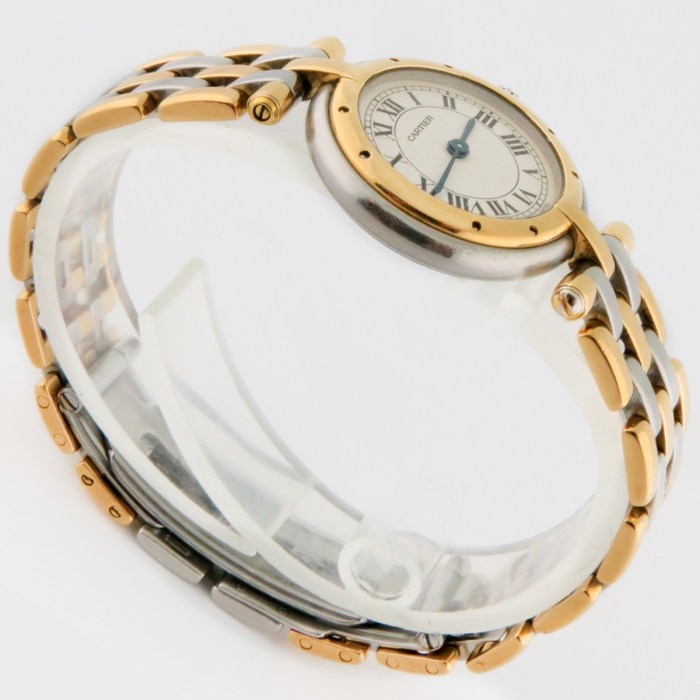 Cartier Panthère Vendome Ladies Two-Tone 3-Rows Gold Bracelet Watch 18K Gold/SS Quartz. 24mm. Model Reference 1057920 Circa late 1980s-Early 1990s
