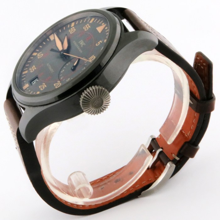 IWC Big Pilot's Top Gun Miramar 7 Days Automatic Mens Wristwatch in Massive 48.6mm Ceramic Case. Model Reference is IW501902. Retail Price $15,900