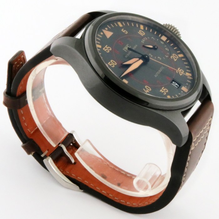 IWC Big Pilot's Top Gun Miramar 7 Days Automatic Mens Wristwatch in Massive 48.6mm Ceramic Case. Model Reference is IW501902. Retail Price $15,900
