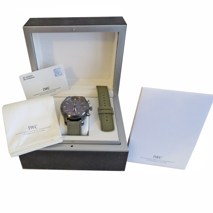 Great IWC Pilot’s Watch Top Gun Miramar Chronograph 46mm Ceramic Case. Model reference is IW379901. Including Box & Card, MSRP $11,900