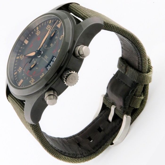 Great IWC Pilot’s Watch Top Gun Miramar Chronograph 46mm Ceramic Case. Model reference is IW379901. Including Box & Card, MSRP $11,900
