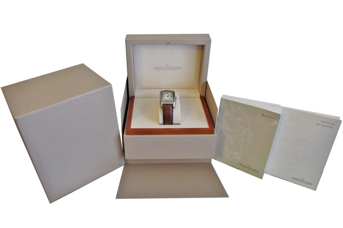 Jaeger-LeCoultre Reference Q3008420 240.8.15 Stainless Steel Reverso Grande Date 8-Days Power Reserve Mens Watch. Dimensions 29x47mm. Retail Price MSRP $11,800.