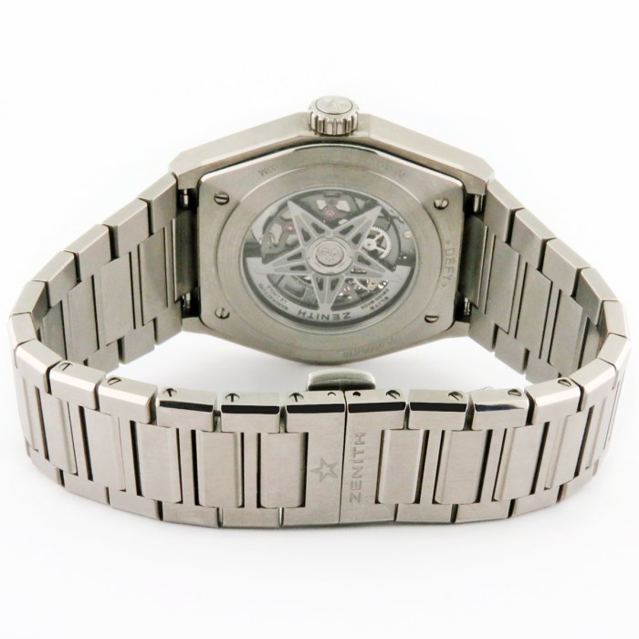 Zenith Defy Classic Skeleton Automatic Mens Wristwatch on Titanium Bracelet Model Ref 95.9000.670/78.M9000. 41mm Diameter, Box & Paper, MSRP $7,900.