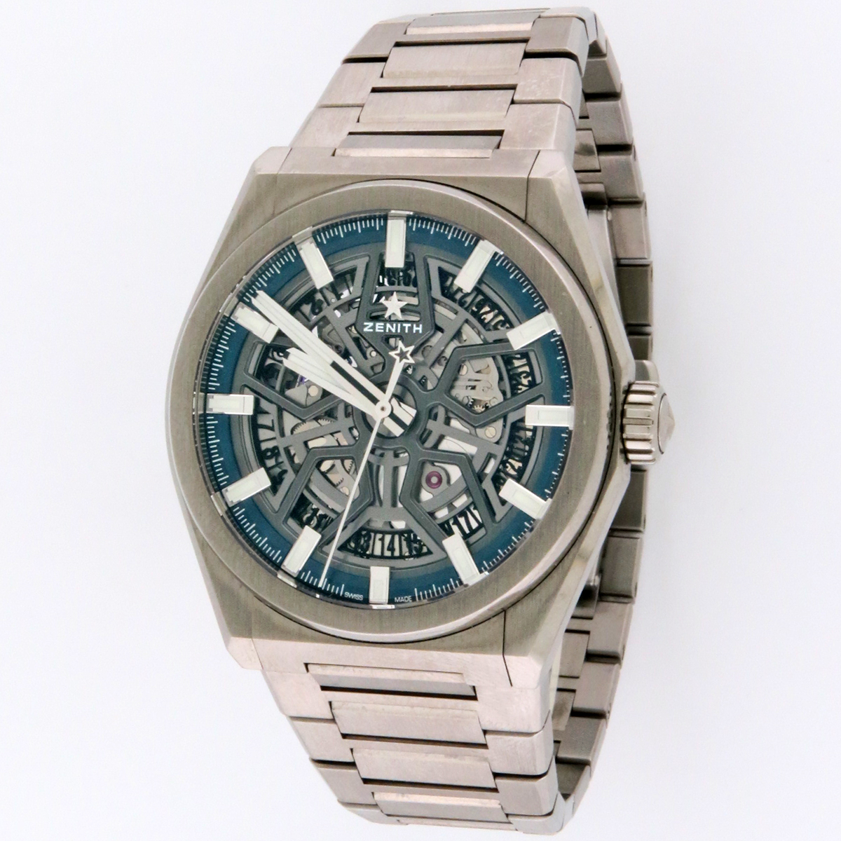 ZENITH 95.9000.670 Mens Titanium Defy Classic Skeleton Bracelet