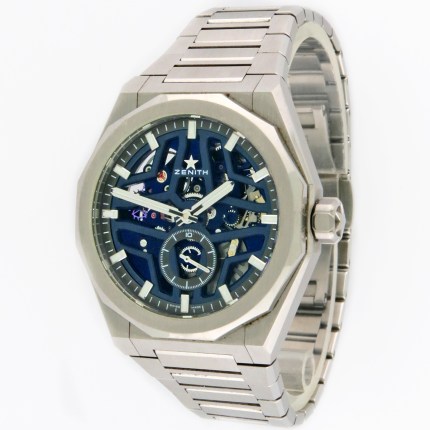 Zenith Defy Skyline Skeleton Automatic Mens Wristwatch on Stainless Steel Bracelet Ref 03.9300.3620/79.I001. 41mm, CURRENT MODEL Box & Paper, MSRP $12,300.