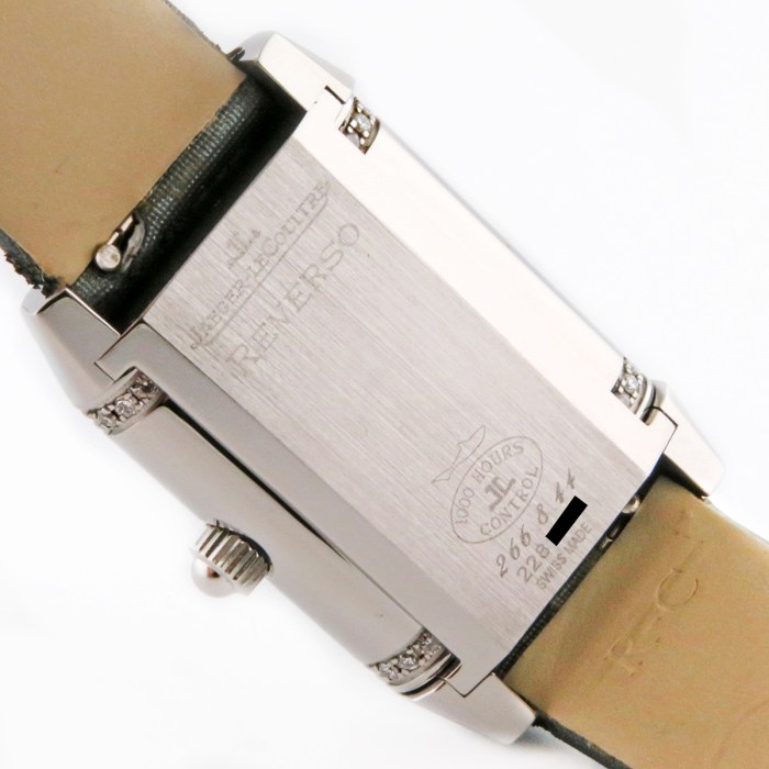 Jaeger-LeCoultre Reverso Ladies Duetto with two faces and diamond bezel, in stainless steel case, strap & folding buckle. Ref 266.8.44 / Q2668450 20.5x33mm