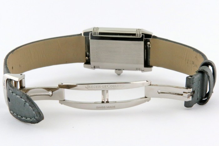 Jaeger-LeCoultre Reverso Ladies Duetto with two faces and diamond bezel, in stainless steel case, strap & folding buckle. Ref 266.8.44 / Q2668450 20.5x33mm