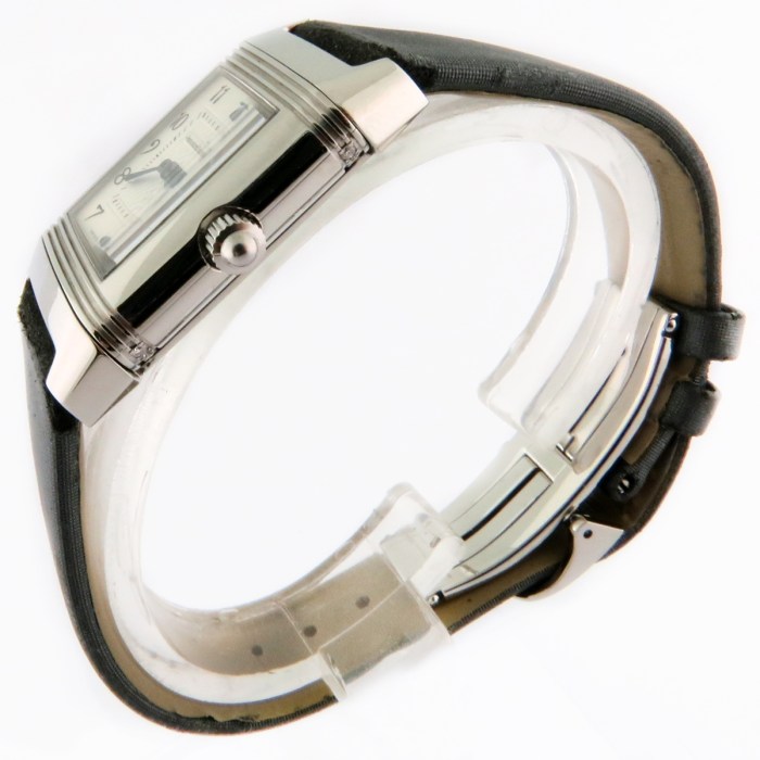 Jaeger-LeCoultre Reverso Ladies Duetto with two faces and diamond bezel, in stainless steel case, strap & folding buckle. Ref 266.8.44 / Q2668450 20.5x33mm