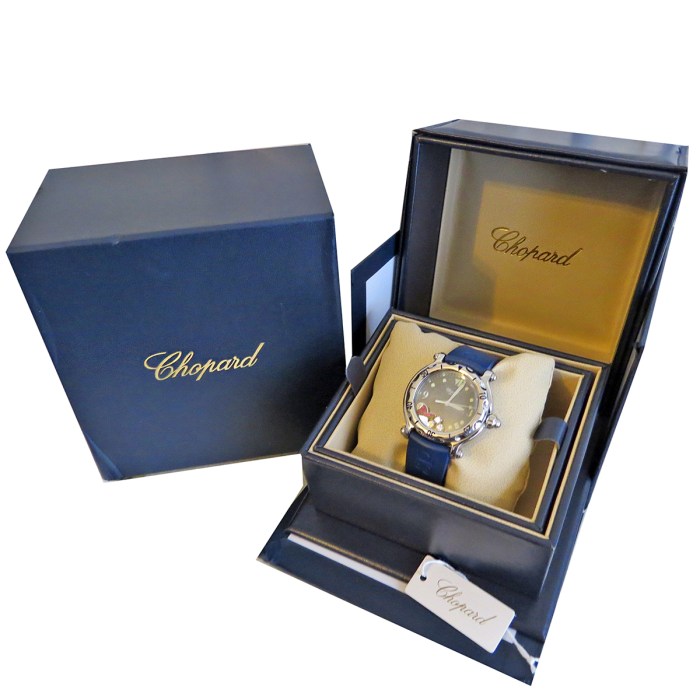 Chopard 288347/8-401 Ladies Happy Sport Fish Blue SS Floating Gems Ladies Wristwatch 38mm. Quartz Watch with Box. MSRP $11,200.