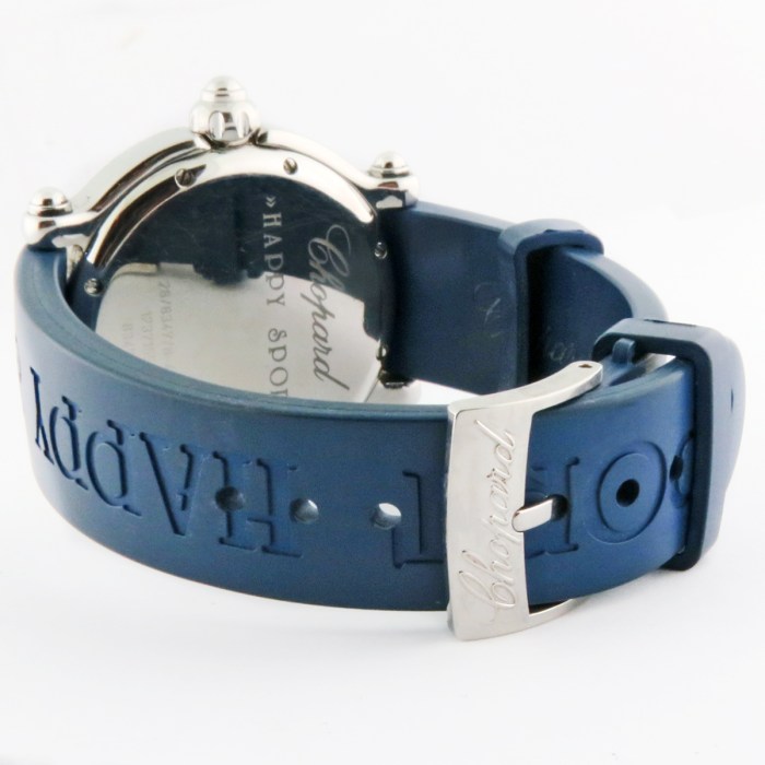 Chopard 288347/8-401 Ladies Happy Sport Fish Blue SS Floating Gems Ladies Wristwatch 38mm. Quartz Watch with Box. MSRP $11,200.