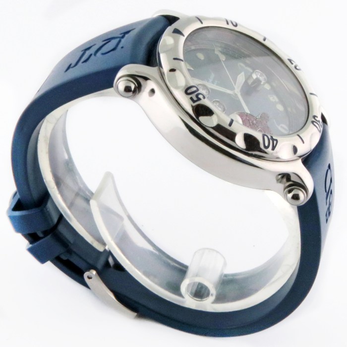 Chopard 288347/8-401 Ladies Happy Sport Fish Blue SS Floating Gems Ladies Wristwatch 38mm. Quartz Watch with Box. MSRP $11,200.