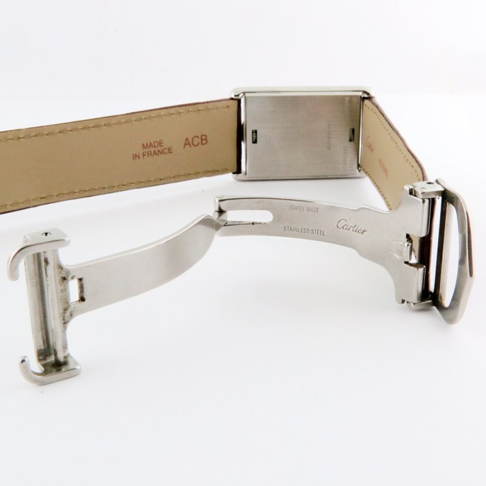 CARTIER Tank Basculante XL Reversible Case Mechanical Hand-Wind Stainless Steel Mens Watch Ref. 2390. 25x38mm. Circa Year 2000.