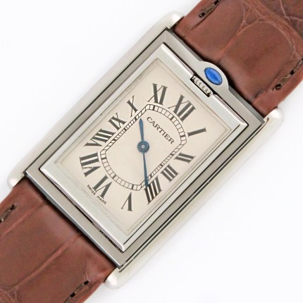CARTIER Tank Basculante XL Reversible Case Mechanical Hand-Wind Stainless Steel Mens Watch Ref. 2390. 25x38mm. Circa Year 2000.