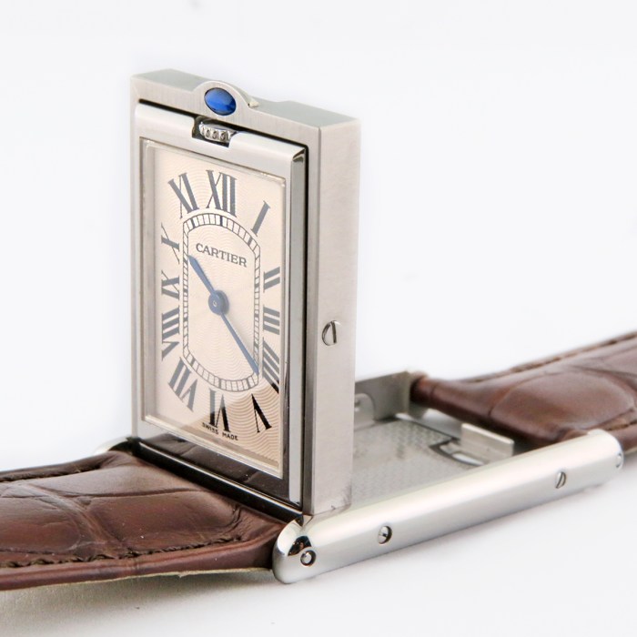 CARTIER Tank Basculante XL Reversible Case Mechanical Hand-Wind Stainless Steel Mens Watch Ref. 2390. 25x38mm. Circa Year 2000.