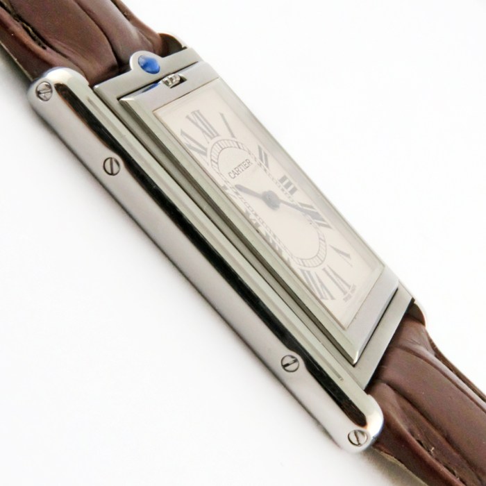 CARTIER Tank Basculante XL Reversible Case Mechanical Hand-Wind Stainless Steel Mens Watch Ref. 2390. 25x38mm. Circa Year 2000.
