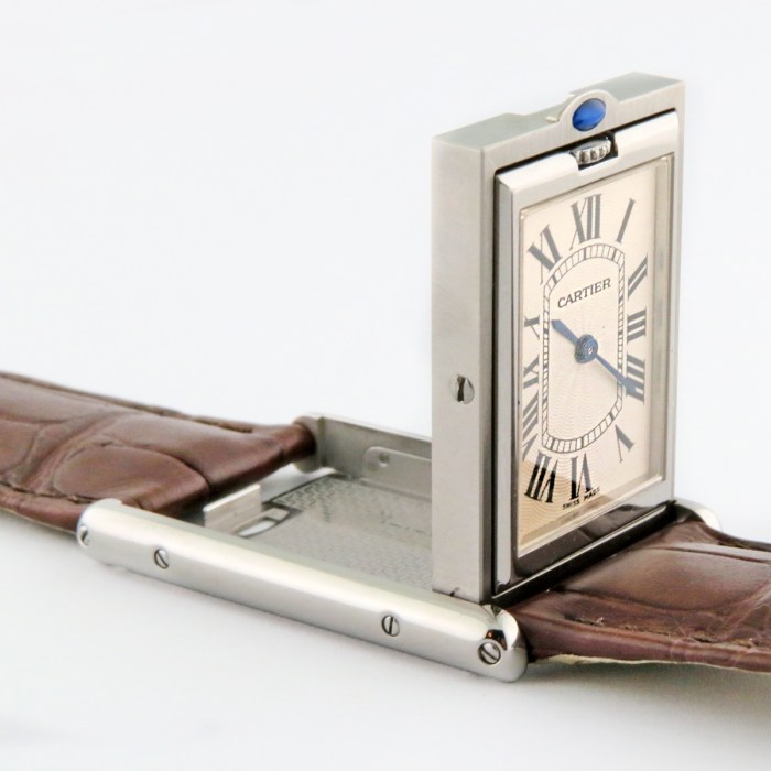 CARTIER Tank Basculante XL Reversible Case Mechanical Hand-Wind Stainless Steel Mens Watch Ref. 2390. 25x38mm. Circa Year 2000.