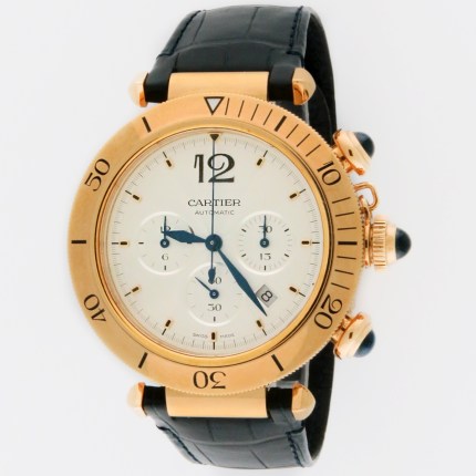 Cartier Pasha de Cartier Automatic Chronograph 18K Yellow Gold Mens Wristwatch 41mm Model Ref WGPA0017 and the Case Ref 4362. Retail Price $29,600