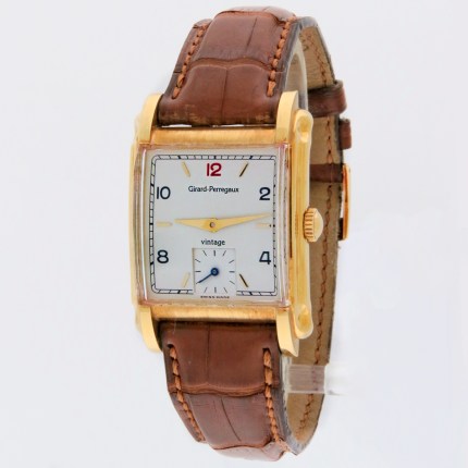 GIRARD-PERREGAUX Ref.2550 Vintage 1994 Limited Edition Mechanical Hand-wind 18K Yellow Gold Dimensions 28x40mm. NOS Peseux 7000 Movements Inside.
