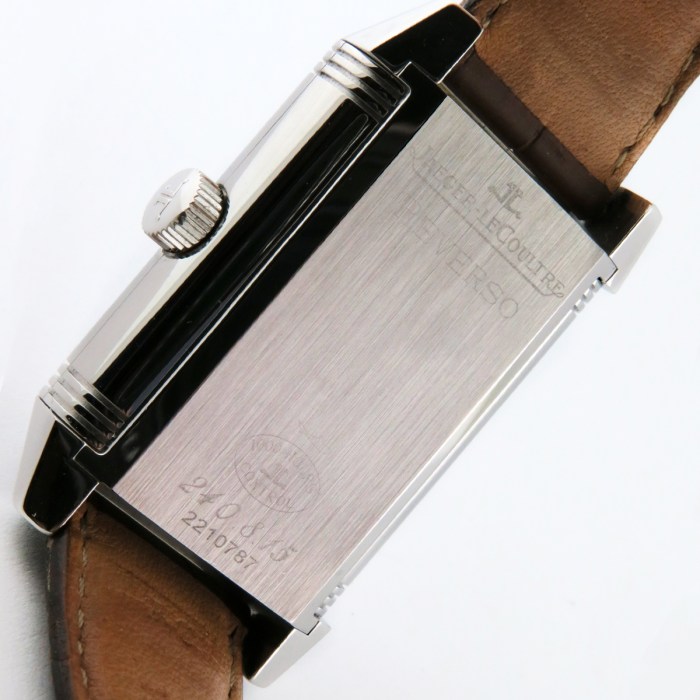 Jaeger-LeCoultre Reference Q3008420 240.8.15 Stainless Steel Reverso Grande Date 8-Days Power Reserve Mens Watch. Dimensions 29x47mm. Retail Price MSRP $11,800.