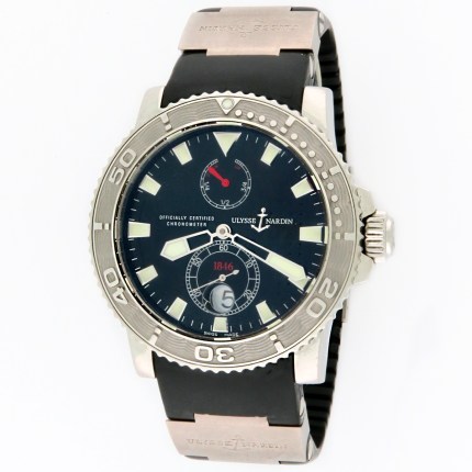 Ulysse Nardin Maxi Marine Diver Automatic Wristwatch Black Dial. Reference for this watch is 263-33 in stainless steel & titanium. 43mm. MSRP $8,250
