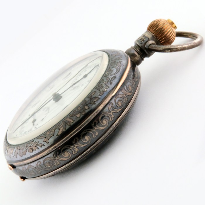 Le Phare Swiss Minute Repeater Chronograph with 30min Register Pocket Watch. Circa 1900's, Silver Niello Open Face. In great condition with accurate chiming.