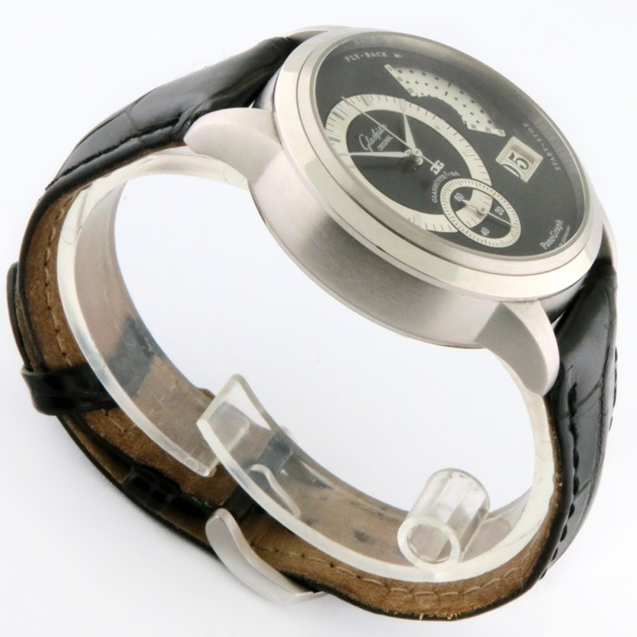 Limited Edition 200pcs Platinum Glashutte Original Panograph Flyback Chronograph. Ref is 61-01-03-03-04. 39.3mm, In-House Caliber 61-01. MSRP $30600