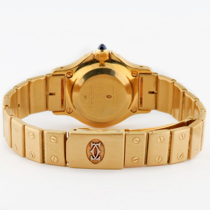 Cartier Santos Octagon 18K Gold Ladies Automatic Bracelet Watch Vintage. 25mm. Model Reference 0906 Circa Mid to Late 1980s.